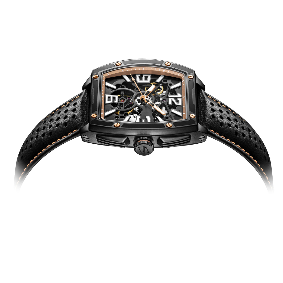 Seagull x CN Racing Team Collaboration Tonneau Dial Skeleton Watch 42mm