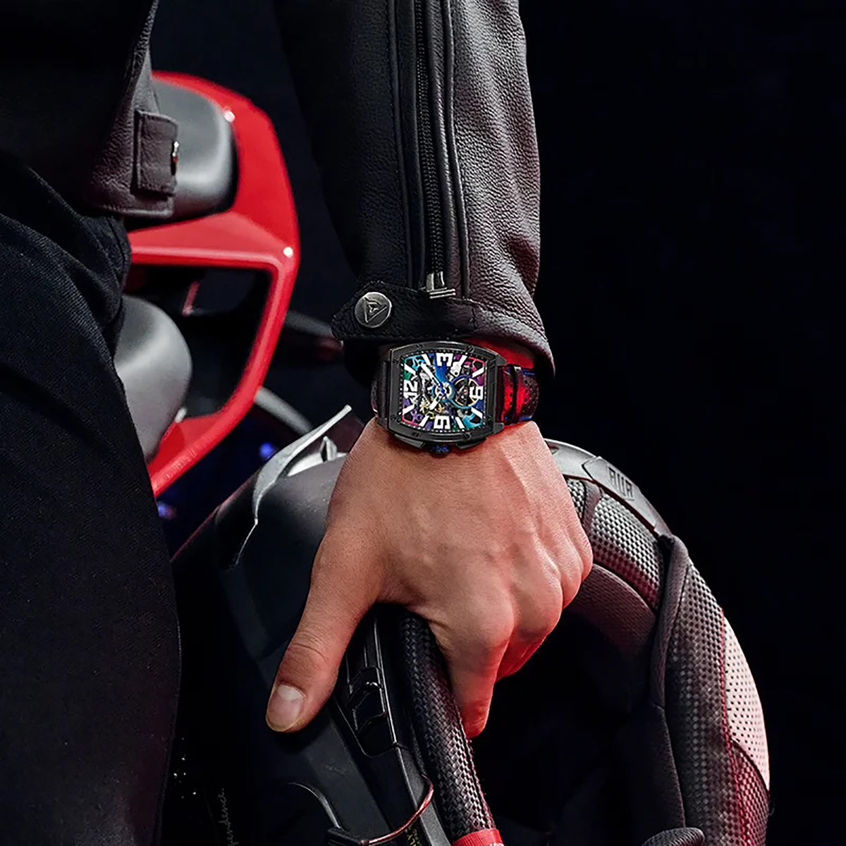Seagull x CN Racing Team Collaboration Tonneau Dial Skeleton Watch 42mm