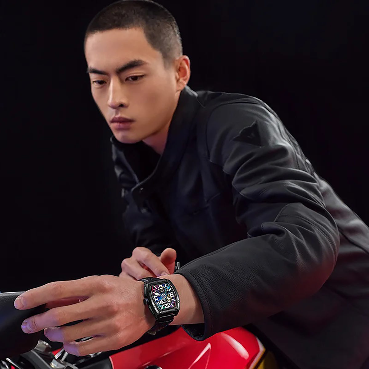 Seagull x CN Racing Team Collaboration Tonneau Dial Skeleton Watch 42mm