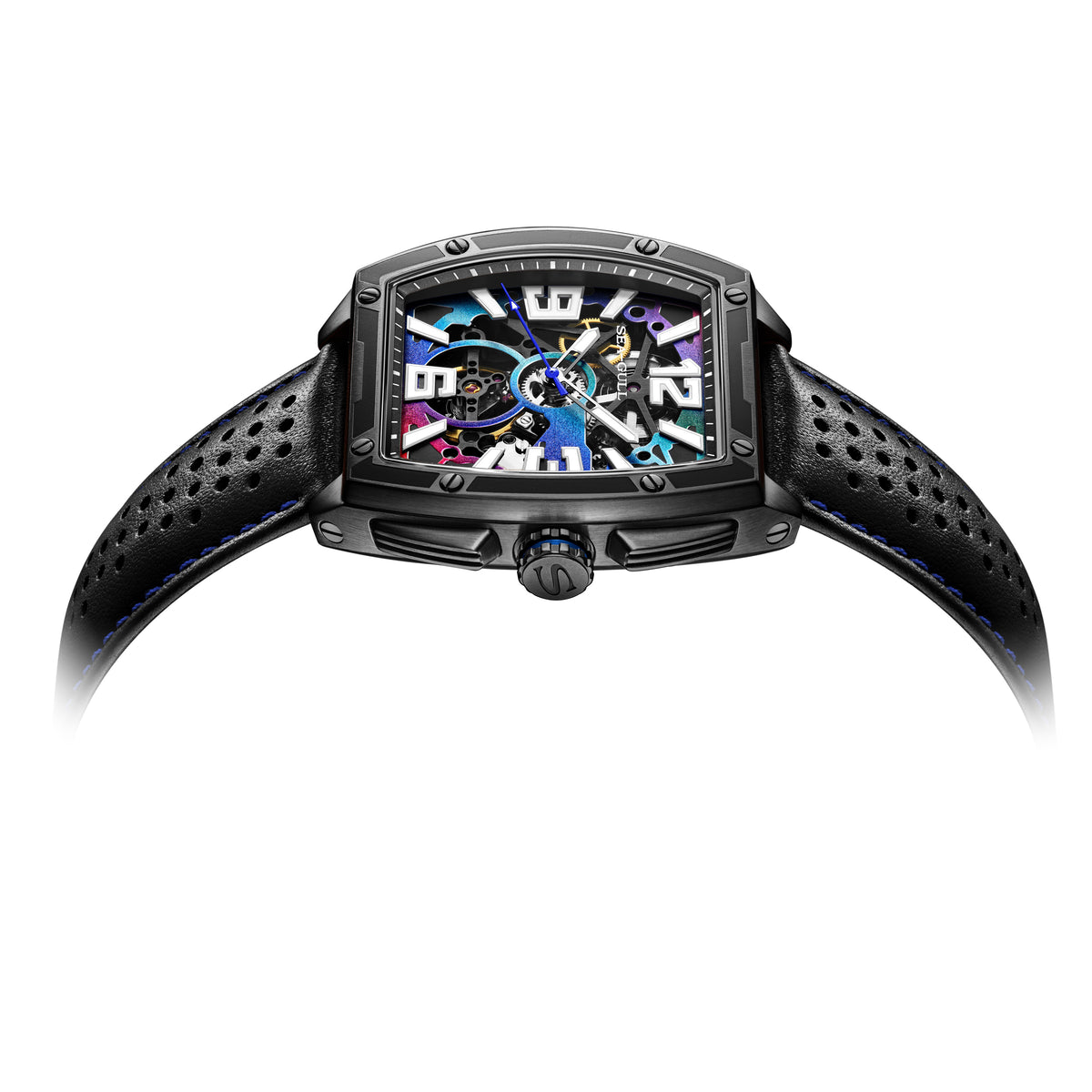 Seagull x CN Racing Team Collaboration Tonneau Dial Skeleton Watch 42mm