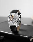 Seagull Column-wheel Chronograph Open-worked Dial Skeleton Watch 41mm
