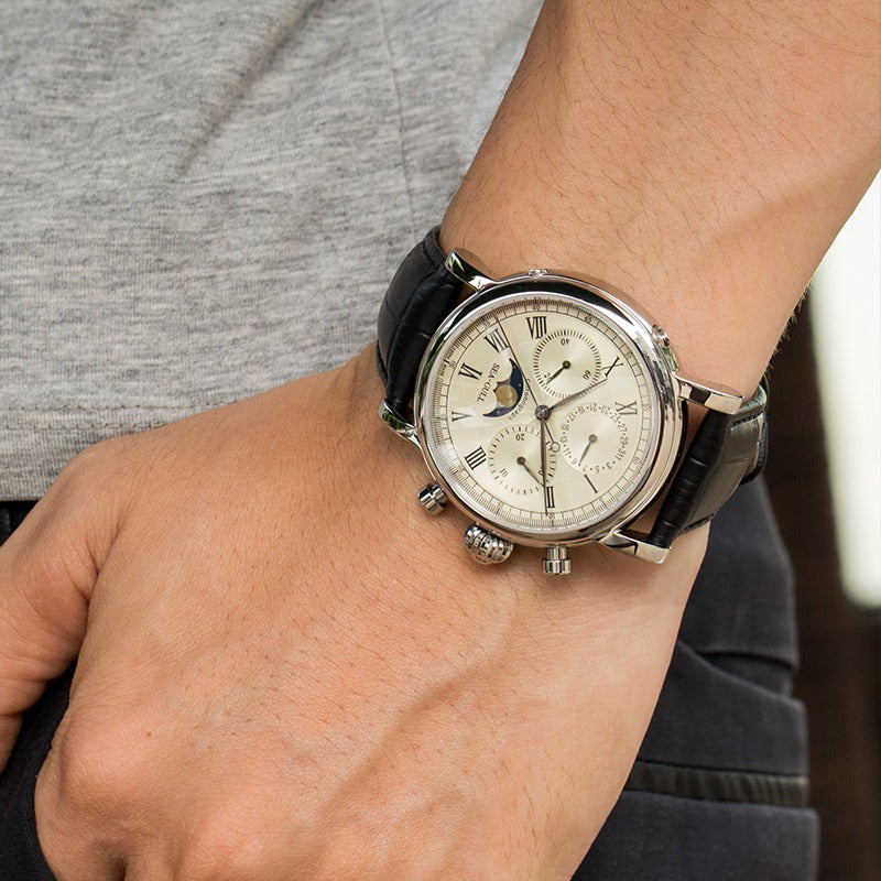Seagull Extraordinary Series Moon Phase Chronograph Calendar Watch 41mm
