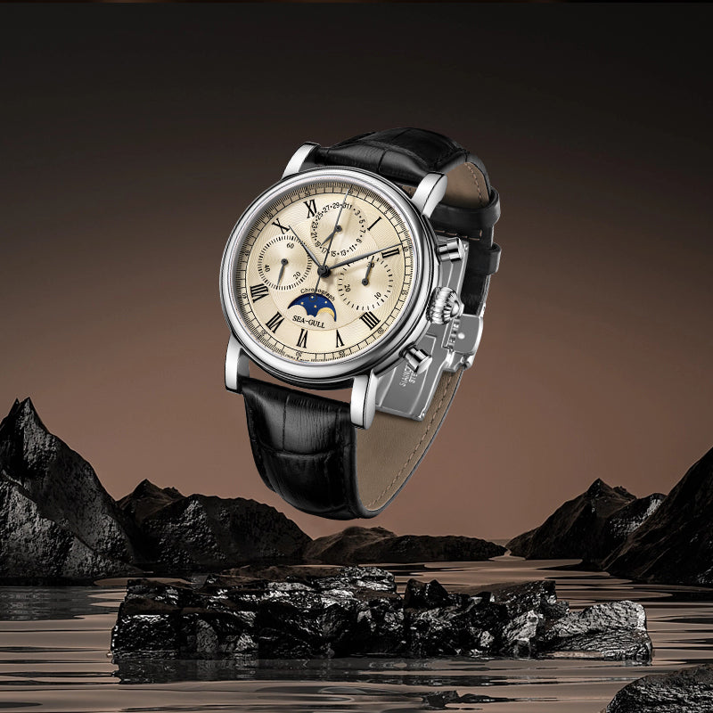 Seagull Extraordinary Series Moon Phase Chronograph Calendar Watch 41mm